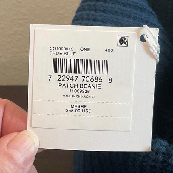 Coach Patch Beanie, True Blue, NWT - Picture 3 of 4